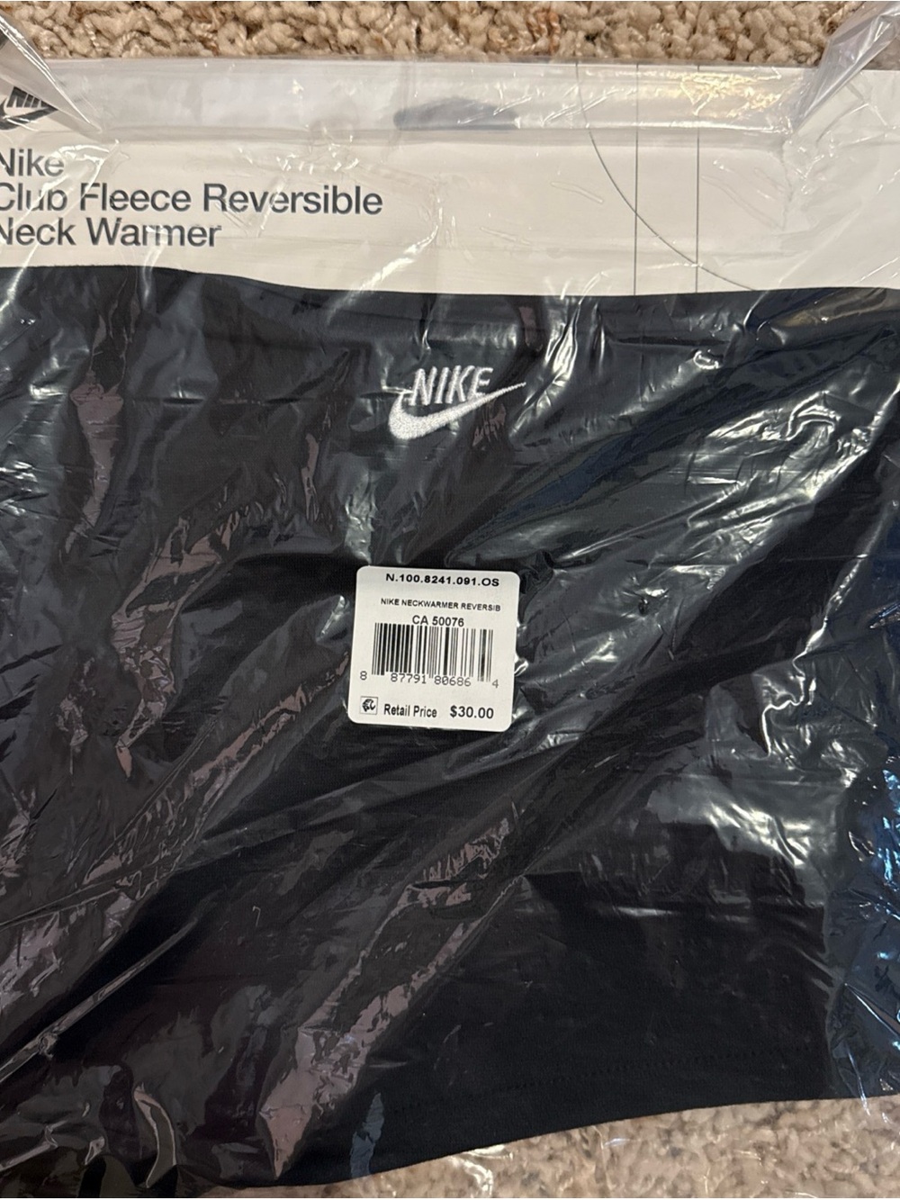 Nike Black Reversible Fleece Neck Warmer